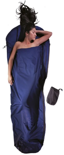 Cocoon Microcfleece Mummyliner, Dark Petrol, Left Lakenzak -Campingwinkel 3639183 799696105068 2