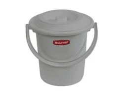 Curver Toiletemmer -Campingwinkel 3838257 24189 curver toiletemmer met deksel 10 liter o 31 cm lichtgrijs 20